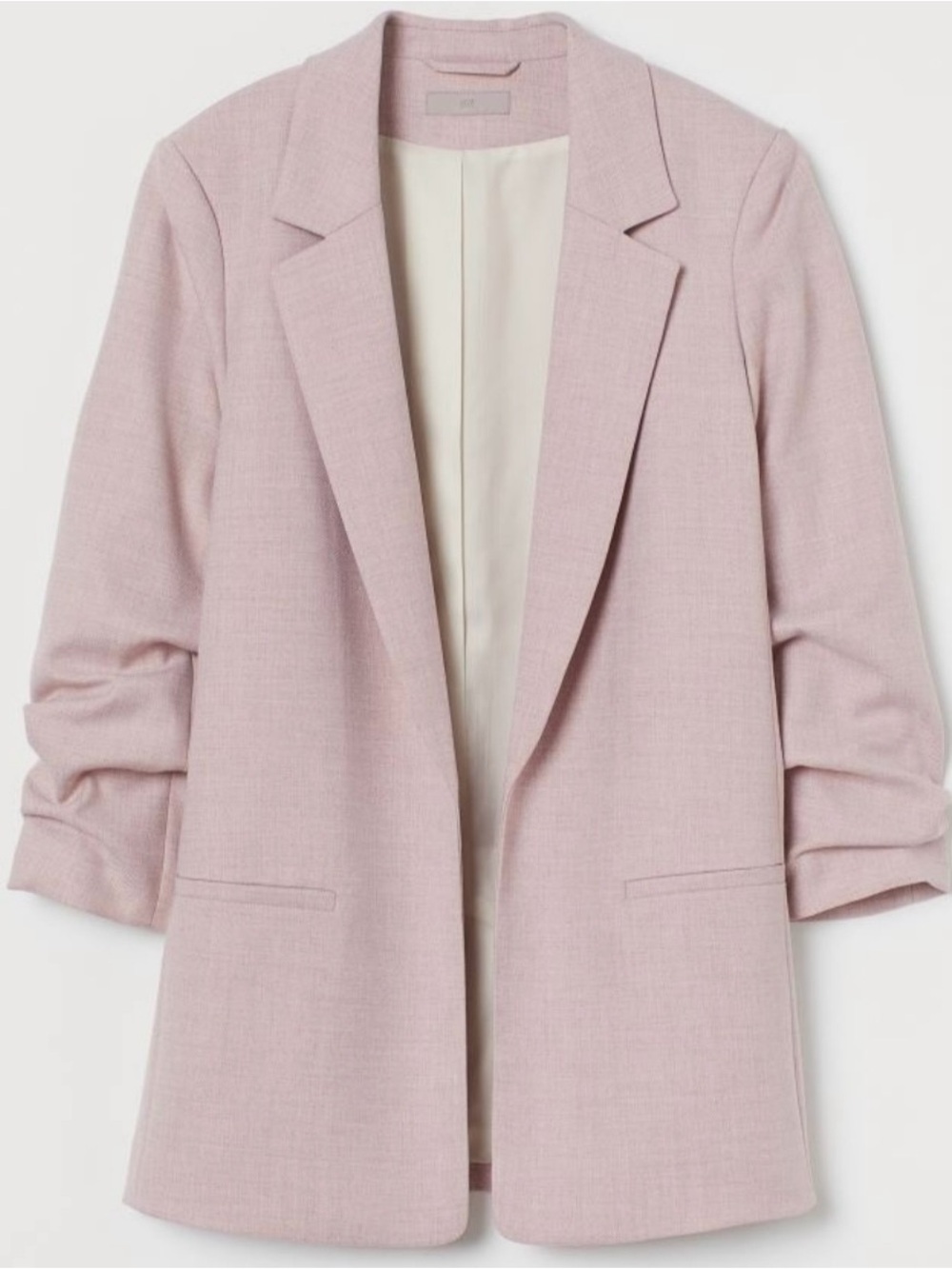 H&M Blush Pink Open-Front Tailored Blazer